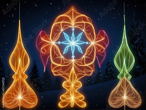 abstract christmas background with snowflakes