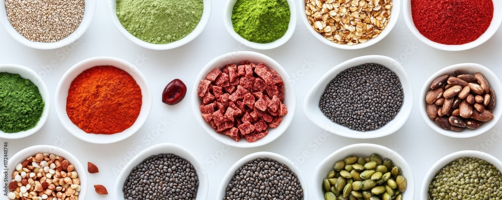 Colorful Superfoods Spread Across a Healthy Breakfast Table for a Nutritious Start to Your Day Colorful Superfoods Spread Across a Healthy Breakfast Table for a Nutritious Start to Your Day