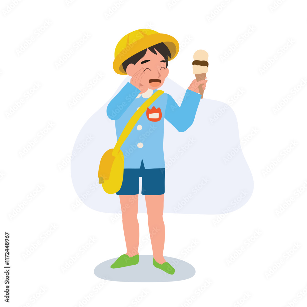 joyful child with ice cream cone enjoying a sweet treat joyful child with ice cream cone enjoying a sweet treat