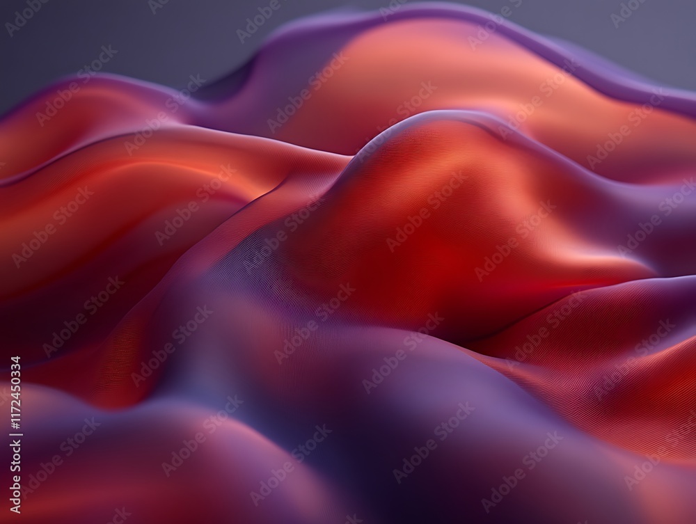 Obraz premium Abstract orange and purple fabric waves.