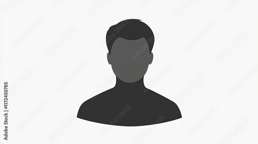 Minimalist user profile or avatar icon in grayscale: Simple, clean silhouette of a user icon, ideal for digital profiles, social media apps, or minimalist user interface designs. Minimalist user profile or avatar icon in grayscale: Simple, clean silhouette of a user icon, ideal for digital profiles, social media apps, or minimalist user interface designs.