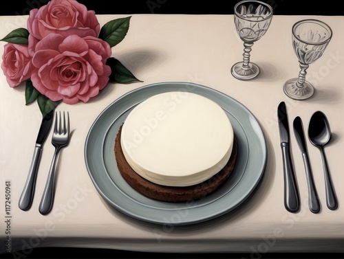 table setting with cutlery and napkin