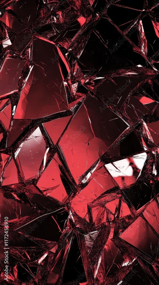 Shattered Crimson Glass Abstract Composition Shattered Crimson Glass Abstract Composition