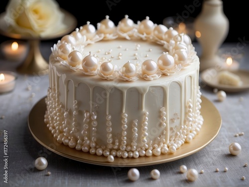 white chocolate cake with cream