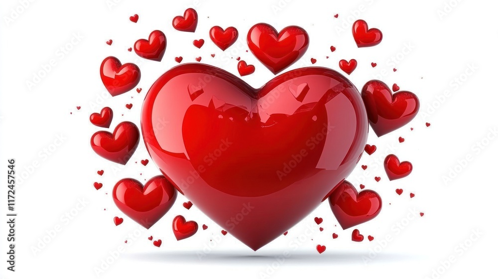 A collection of red hearts symbolizing love and affection. A collection of red hearts symbolizing love and affection.