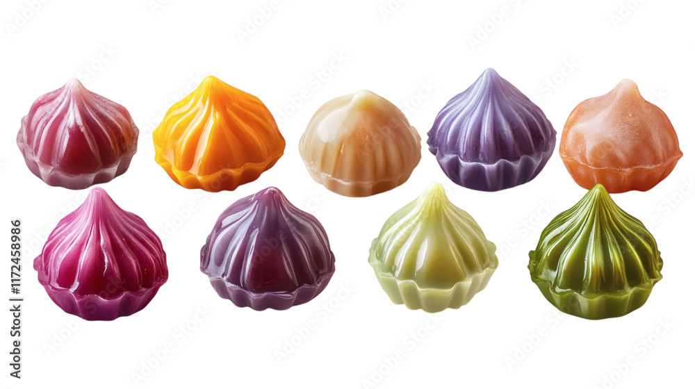 Obraz premium colorful Modak sweets isolated on white transparent background