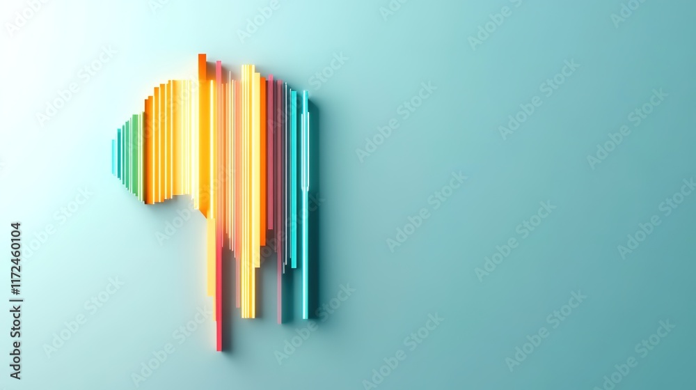 Obraz premium Colorful Abstract Representation of a Horse Made with Stripes