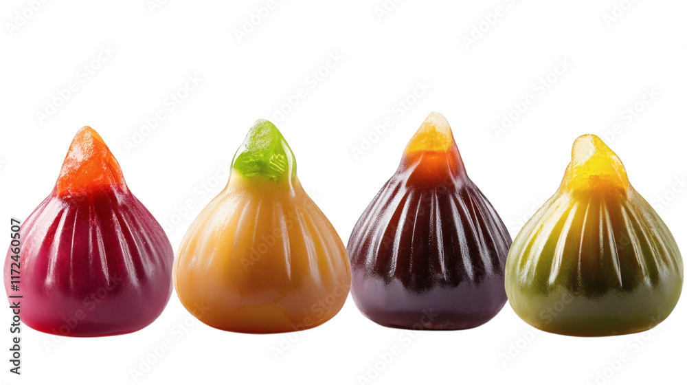 Obraz premium colorful Modak sweets isolated on white transparent background