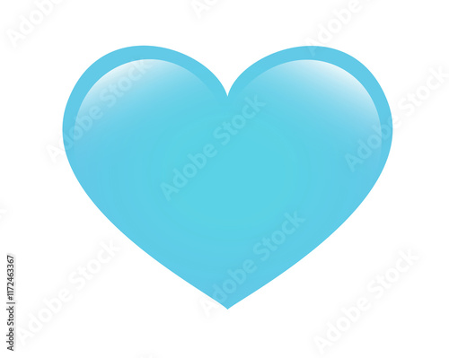 Classic love light blue glossy heart icon photo