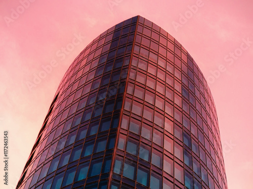 The roof top of a hugh office building.