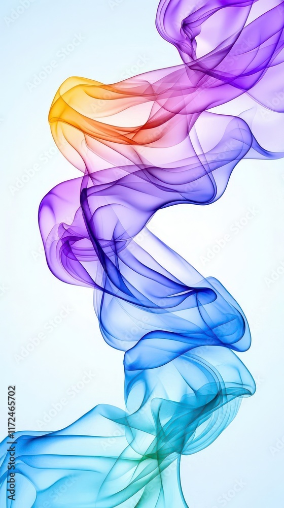 A photostock of abstract purple and cyan mist particles blending seamlessly, glowing softly to create a vibrant yet calming effect on a clean background. High Quality