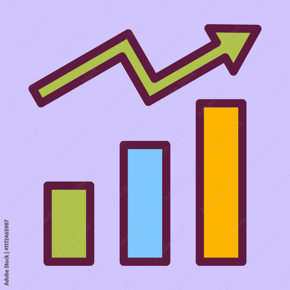 Profit chart icon clipart illustration flat design Profit chart icon clipart illustration flat design