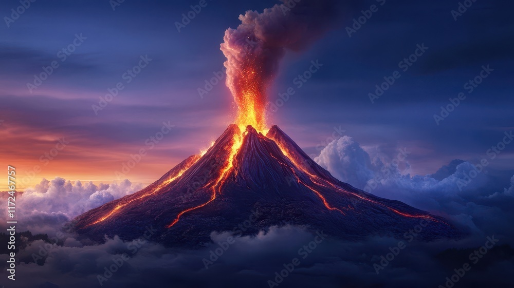 Fototapeta premium Balance of Calm and Power as Nature Unfolds in a Serene Landscape of Majestic Mountains and Tranquil Waters