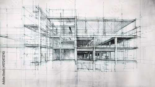 Detailed Blueprint for Commercial Building Under Construction Process