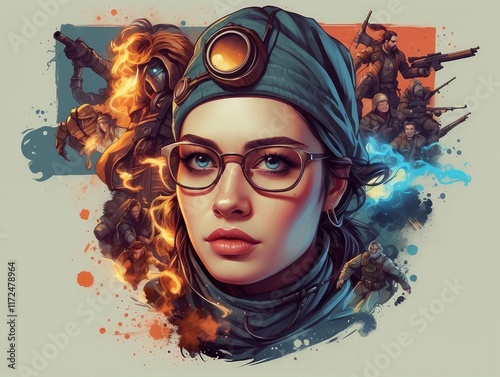 portrait of a person with a mask