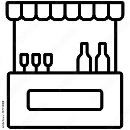 Drinks Stall Line Icon Style