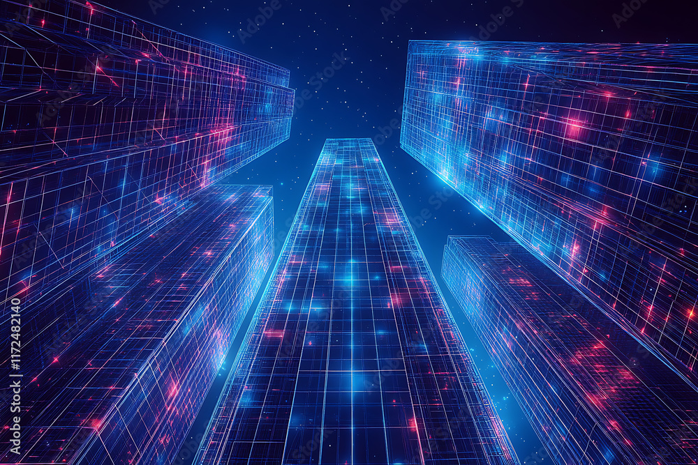 towering skyscrapers, showcasing their sleek, modern architecture and glass facades. The scene emphasizes urban development, innovation, and vertical design towering skyscrapers, showcasing their sleek, modern architecture and glass facades. The scene emphasizes urban development, innovation, and vertical design