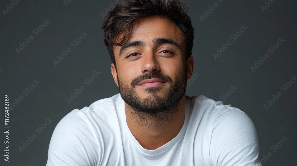 Portrait of a smiling young man with a beard Portrait of a smiling young man with a beard