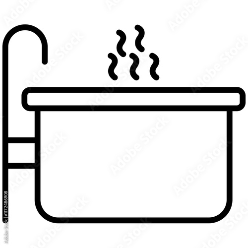 Hot Tub Line Icon Style