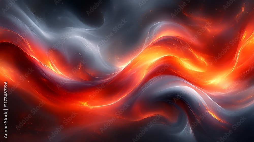 Obraz premium Abstract fiery and smoky wave swirls.