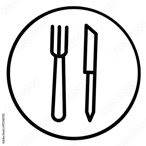 Restaurant Line Icon Style