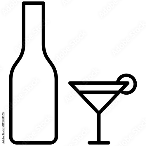 Beverage Line Icon Style