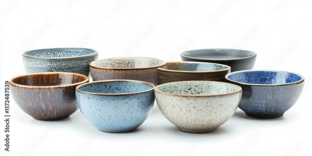 Bowls side view full length on white background. Bowls side view full length on white background.