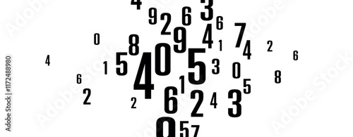 background with numbers in rhythmic dimensions.	