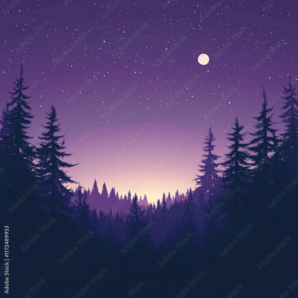 Naklejka premium night sky with few stars, image with copyspace