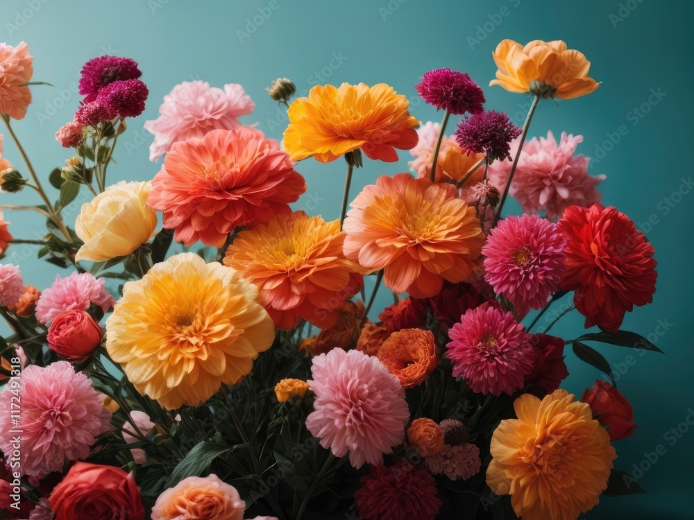 Fototapeta premium red and yellow flowers