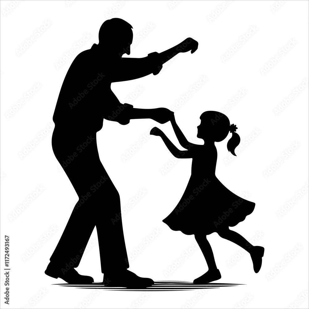 Grandparents walking silhouette vector. Child enjoying with grandfather and grandmother vector art illustration on a white background Grandparents walking silhouette vector. Child enjoying with grandfather and grandmother vector art illustration on a white background