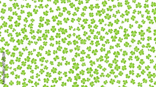 Four Clover with snow in winter season, Lucky clover leaves with four leaf,Clover flowers background,Patricks day,Spring flower pattern,St. Patrick s day seamless pattern,copy space.