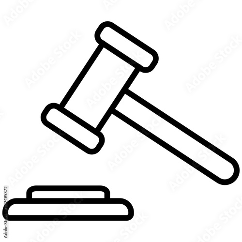 Gavel Line Icon Style