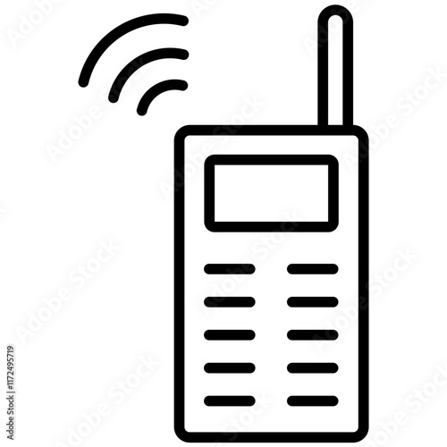 Walkie Talkie Line Icon Style