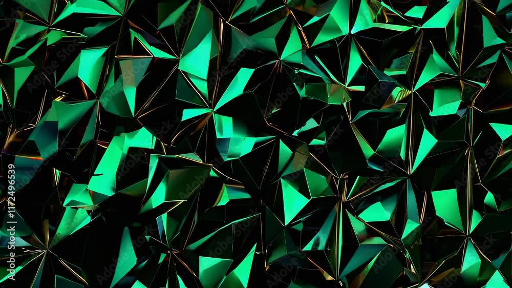 Geometric Pattern With Shiny Green Triangles in Abstract Design Stock ...