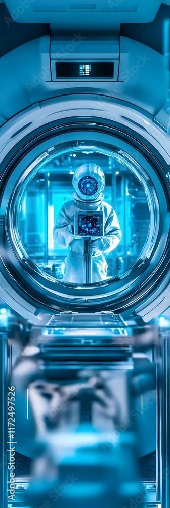 An astronaut in a futuristic, high-tech environment, conveying exploration and innovation. An astronaut in a futuristic, high-tech environment, conveying exploration and innovation.