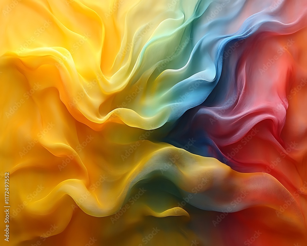 Fototapeta premium Colorful fabric texture, rainbow gradient.