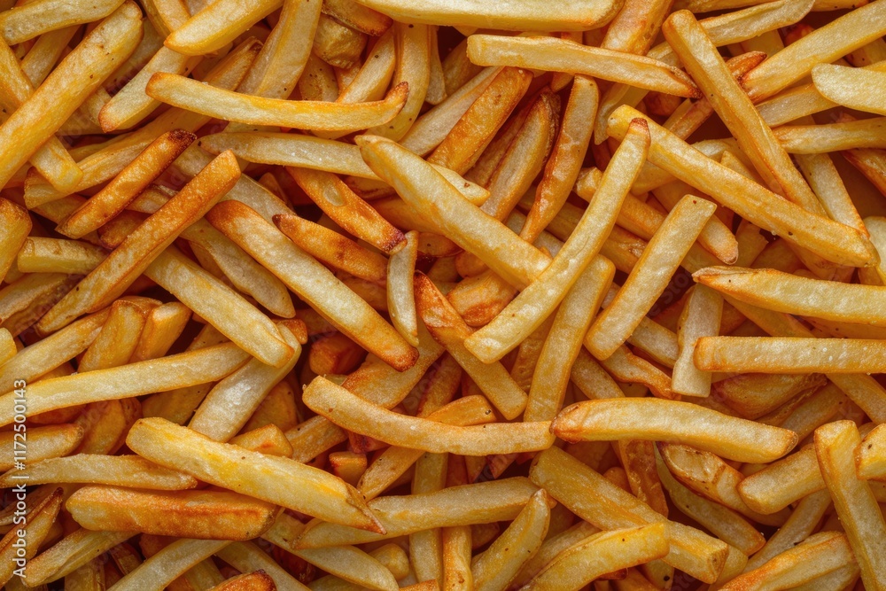 Yummy french fries as background. Flat lay top view Yummy french fries as background. Flat lay top view
