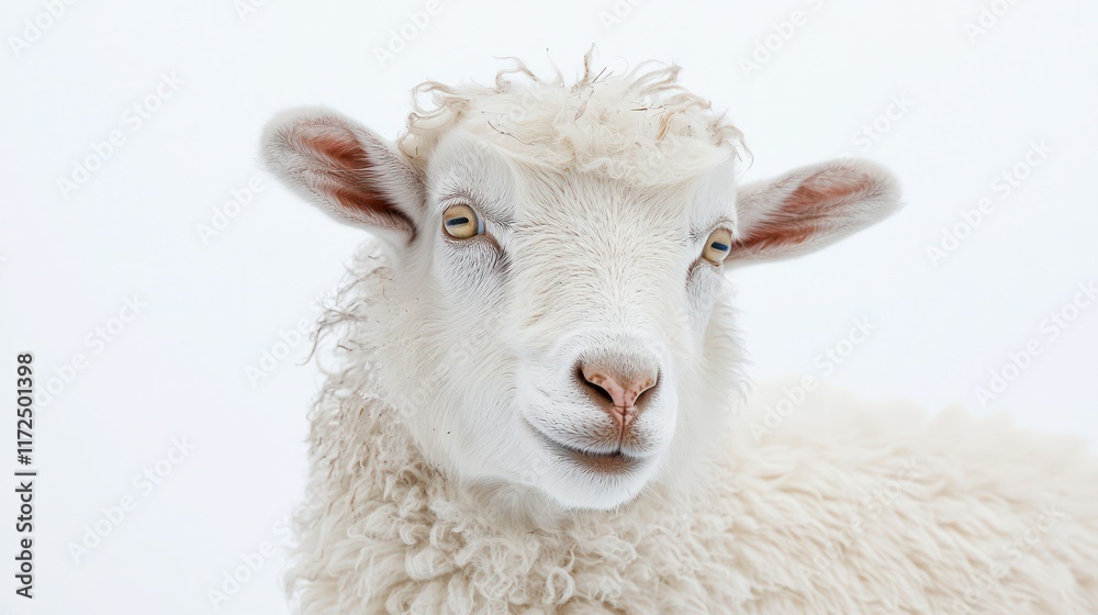 Fototapeta premium Toggenburg goat against on white background