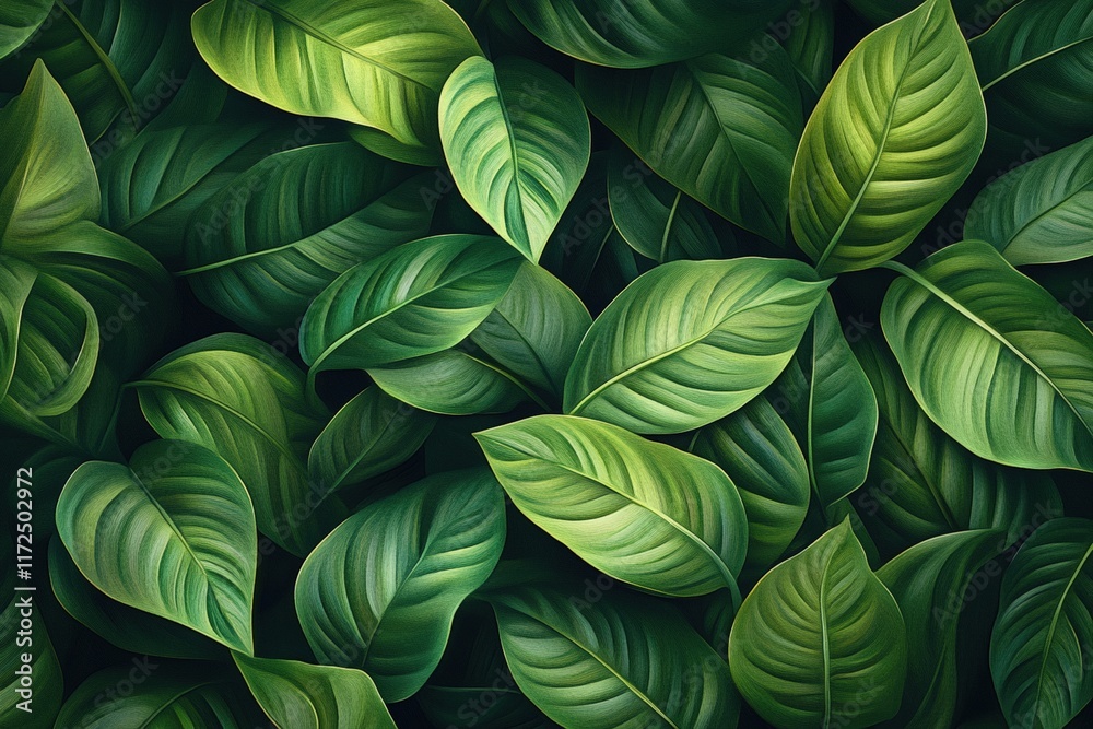 custom made wallpaper toronto digitalLush green tropical foliage nature close-up textured environment serenity vibrant concept for seo impact