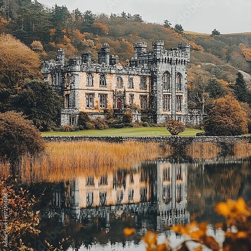 kylemore abbey by the lake ireland landscape photo