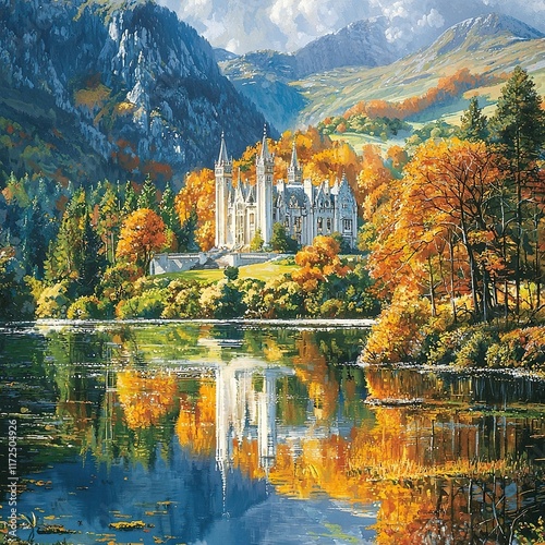 kylemore abbey by the lake ireland landscape photo