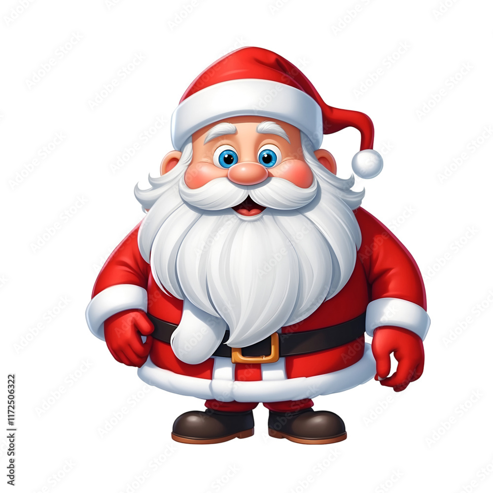 Cartoon Santa with Gift Bag with Leaves isolated on white\transparent background Cartoon Santa with Gift Bag with Leaves isolated on white\transparent background