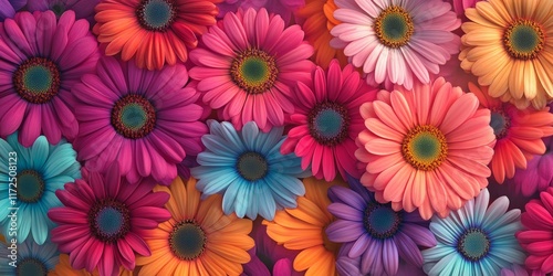 Wallpaper Mural Stunning background featuring beautiful daisies and gerberas. This beautiful daisy and gerbera background showcases vibrant colors, creating an eye catching visual appeal. Torontodigital.ca