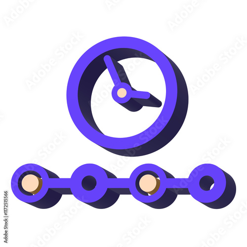 timeline icon in 3d style, png