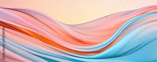 Waves abstract background concept. Colorful abstract waves in pastel hues create a soothing and serene visual experience.