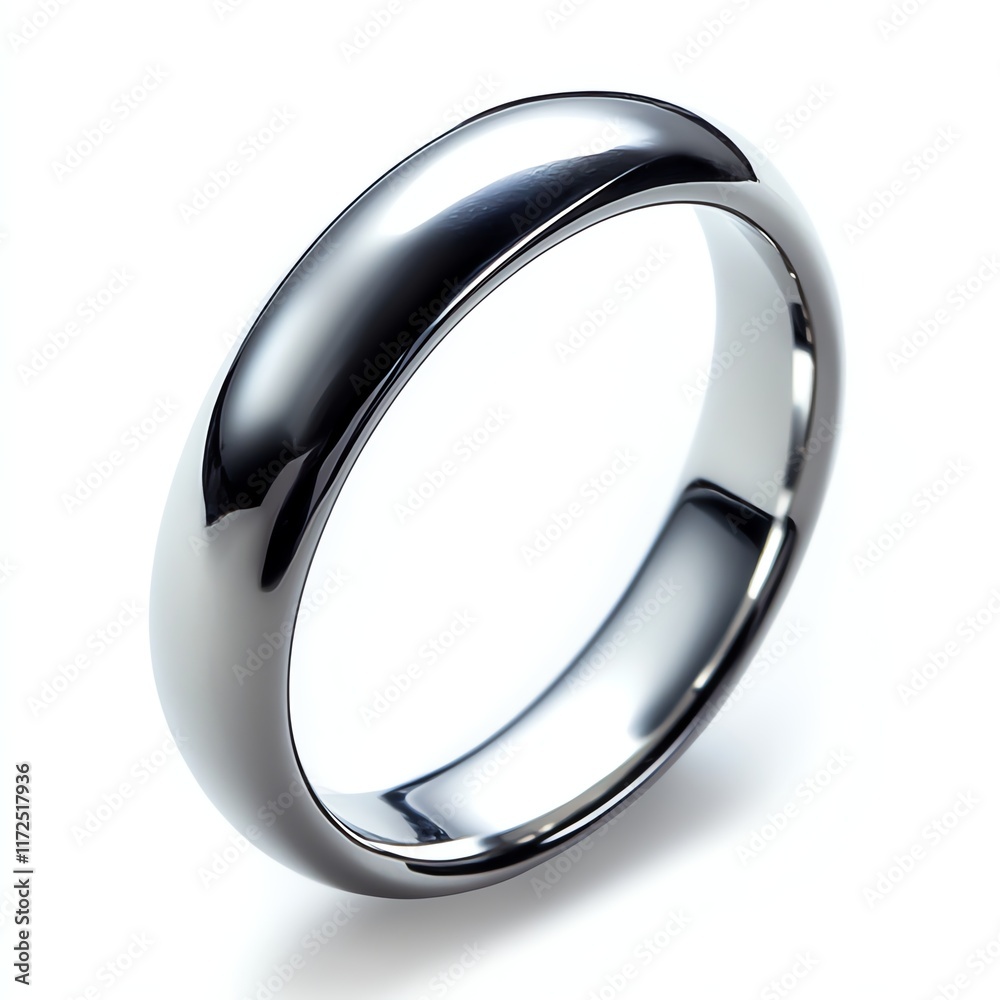 Elegant silver wedding ring on a white isolated background. Elegant silver wedding ring on a white isolated background.