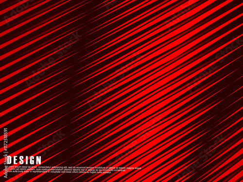 Technology background with red waves. Editable futuristic strokes.