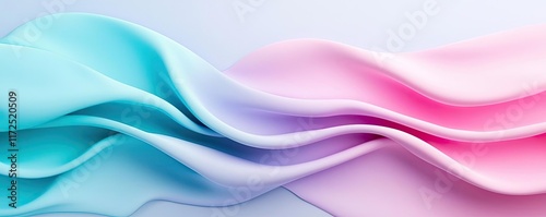 Waves abstract background concept. Elegant flowing silk fabric in soft pastel colors for design and artistic projects.