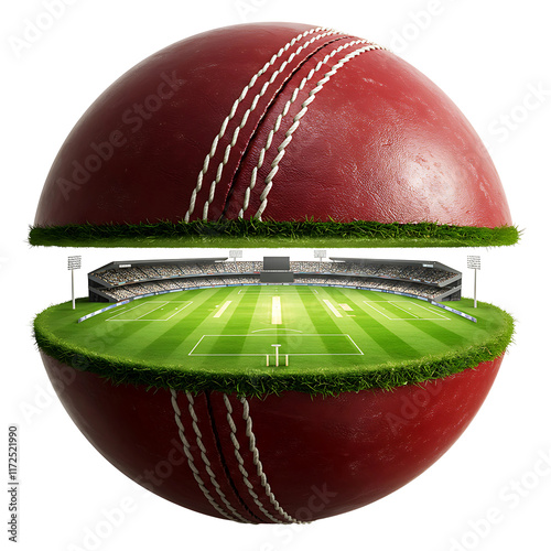 Wallpaper Mural Cricket Ball Stadium - A Surreal Sports Concept  Torontodigital.ca